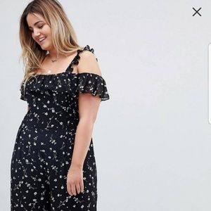 ASOS glamorous Curve Jumpsuit with Ruffle layer